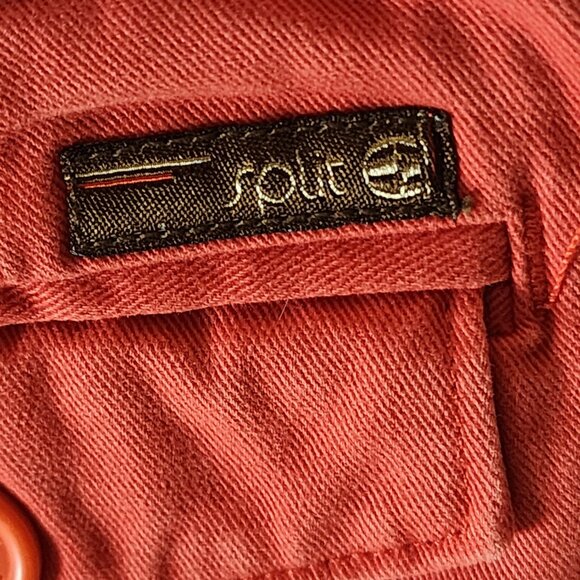 Split Red Cotton Mini Skirt | Y2K Retro Back Pocket Button Detail | Size 5 - Picture 6 of 9